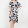 Designer Black Drape Dress - Image 6