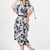 Designer Black Drape Dress - Image 5