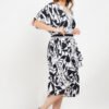 Designer Black Drape Dress - Image 4