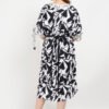 Designer Black Drape Dress - Image 3