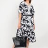 Designer Black Drape Dress