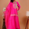 Bright Pink Embellished Sharara Set - Image 4